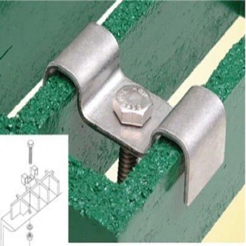 Rustfrit stål FRP grp glasfibergitter m klip mednegle og bolt